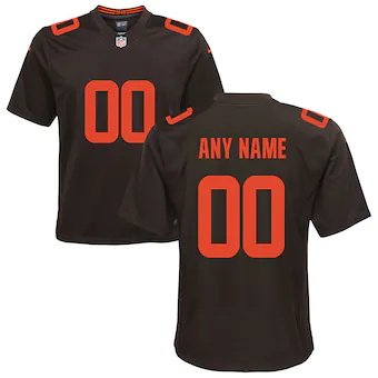 youth nike brown cleveland browns alternate custom game jer